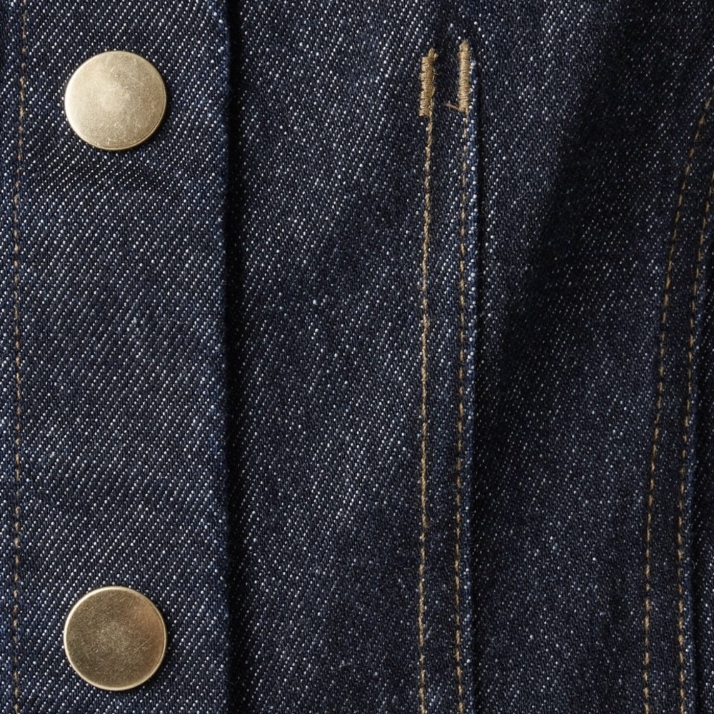 J. Crew Dark Blue Button Down Denim Dress, Size 10 - Picture 3 of 5